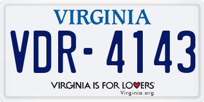 VA license plate VDR4143