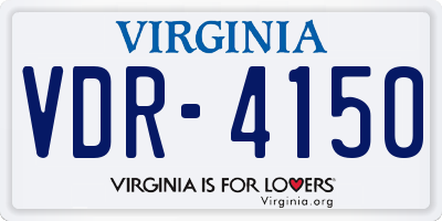 VA license plate VDR4150