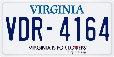 VA license plate VDR4164