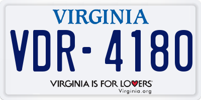 VA license plate VDR4180