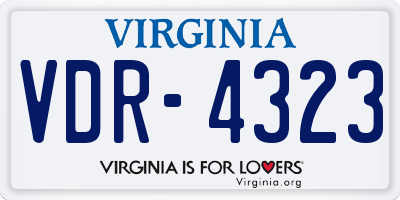 VA license plate VDR4323