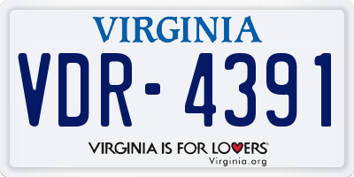 VA license plate VDR4391