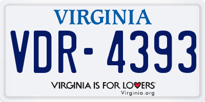 VA license plate VDR4393