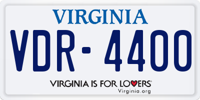 VA license plate VDR4400