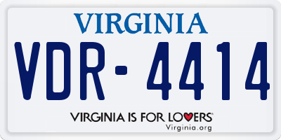 VA license plate VDR4414
