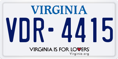 VA license plate VDR4415