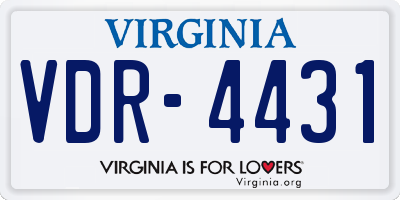 VA license plate VDR4431