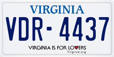 VA license plate VDR4437