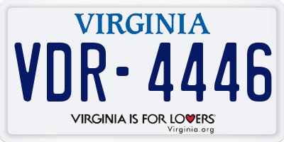 VA license plate VDR4446