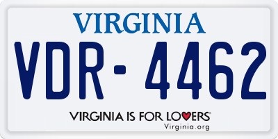 VA license plate VDR4462