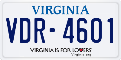 VA license plate VDR4601
