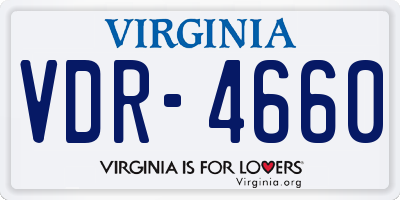 VA license plate VDR4660