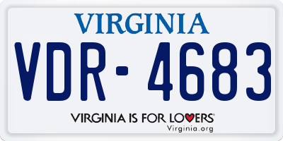 VA license plate VDR4683