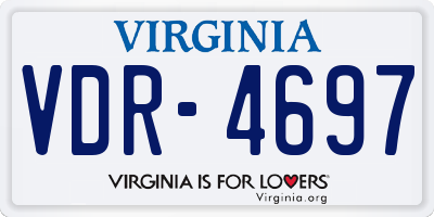 VA license plate VDR4697