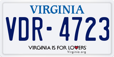 VA license plate VDR4723