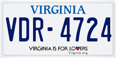 VA license plate VDR4724