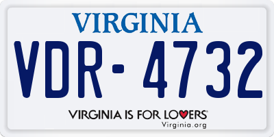 VA license plate VDR4732
