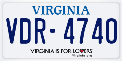 VA license plate VDR4740