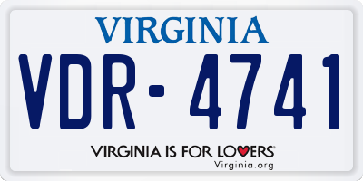 VA license plate VDR4741