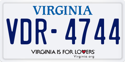 VA license plate VDR4744