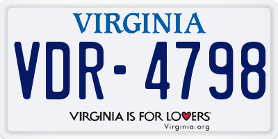 VA license plate VDR4798