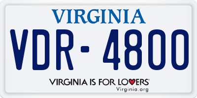 VA license plate VDR4800
