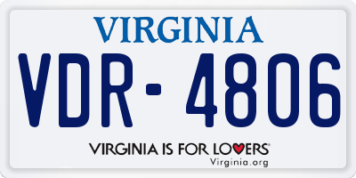 VA license plate VDR4806