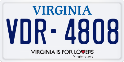 VA license plate VDR4808