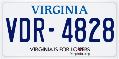 VA license plate VDR4828