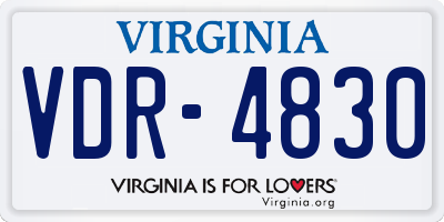 VA license plate VDR4830