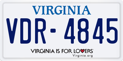 VA license plate VDR4845
