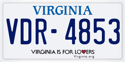 VA license plate VDR4853