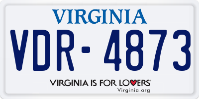 VA license plate VDR4873