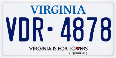 VA license plate VDR4878