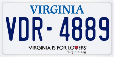 VA license plate VDR4889