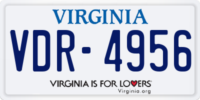 VA license plate VDR4956