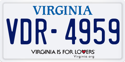 VA license plate VDR4959
