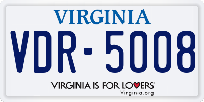 VA license plate VDR5008