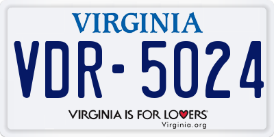 VA license plate VDR5024