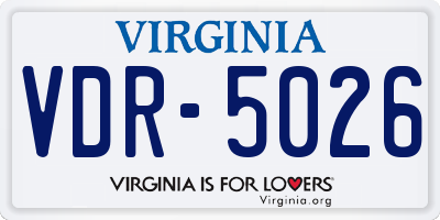VA license plate VDR5026
