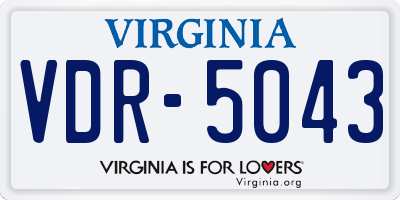 VA license plate VDR5043