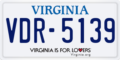 VA license plate VDR5139