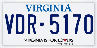 VA license plate VDR5170