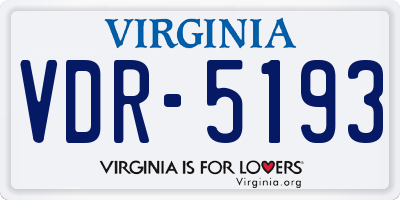VA license plate VDR5193