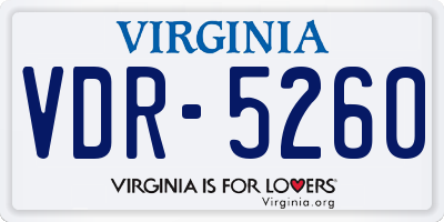 VA license plate VDR5260
