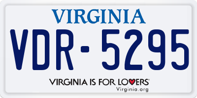 VA license plate VDR5295