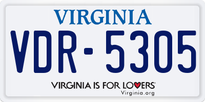 VA license plate VDR5305