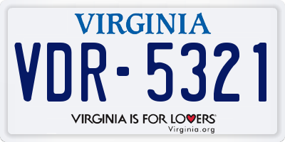 VA license plate VDR5321