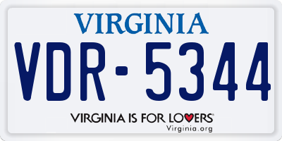 VA license plate VDR5344