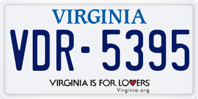 VA license plate VDR5395